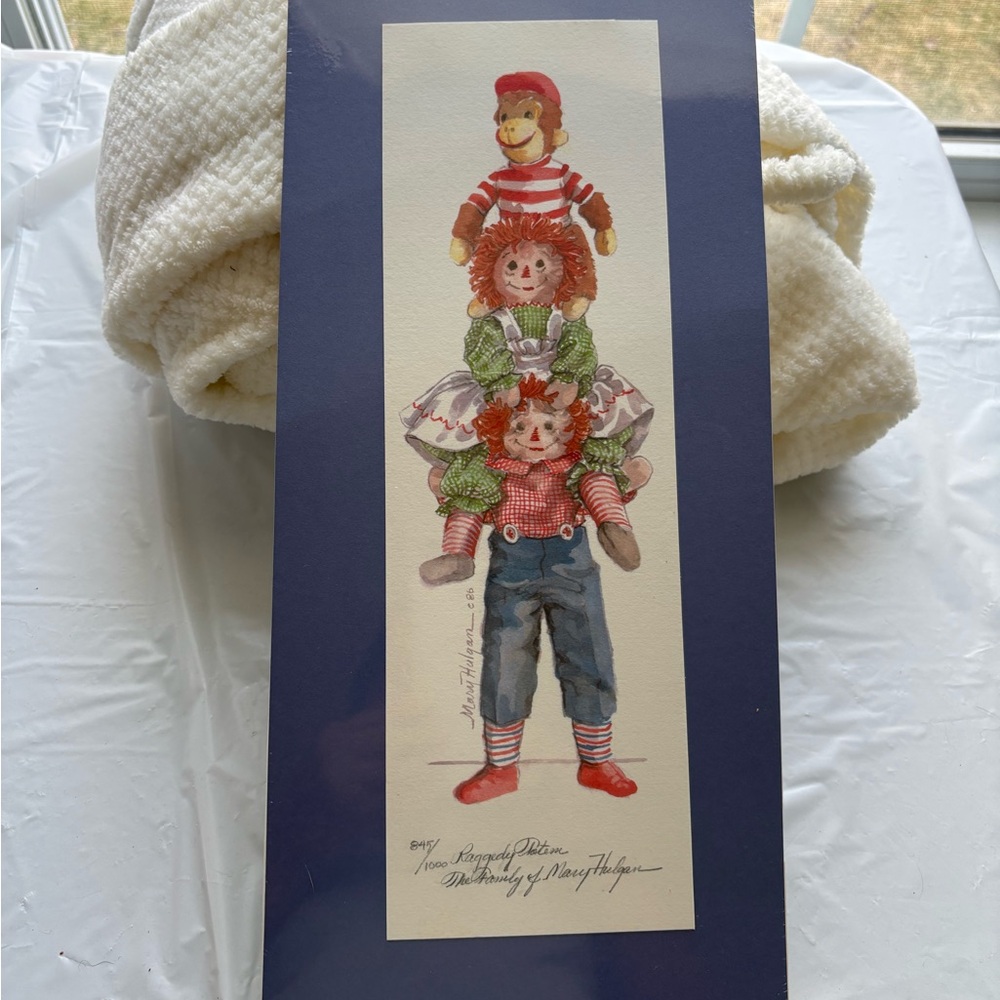 Mint Mary Hulgon Signed Number  Print Raggedy Ann Andy Totem 1986 Art  845/1000